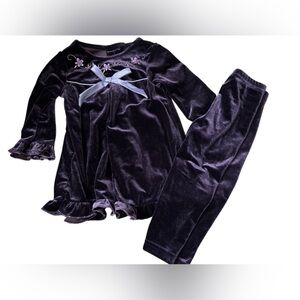Girls Sophie Rose Velvet Purple Set Size 12 Months